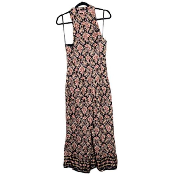 NWT Kobi Halperin Tara Paisley Silk Halter Jumper Black Wide Leg Cross Front 12 - Picture 5 of 16